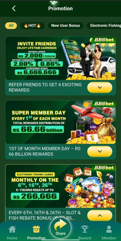 BB6bet Game Bonus