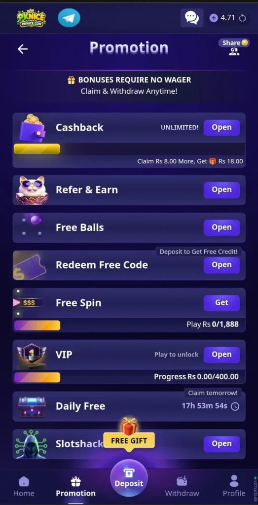 Pknice Game Bonus